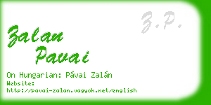 zalan pavai business card