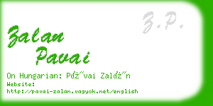 zalan pavai business card